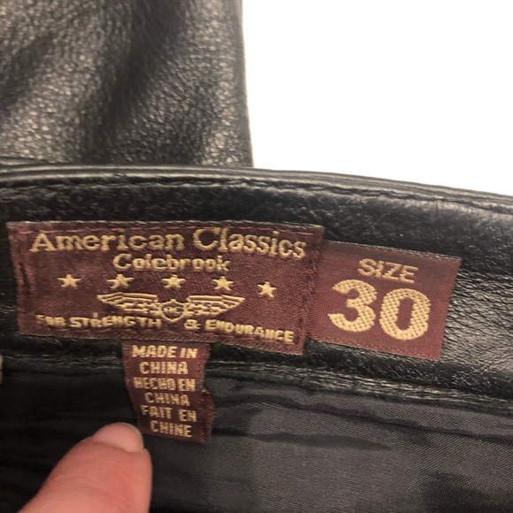 Genuine Leather Motorcycle Pants with Lining - Picture 2 of 7